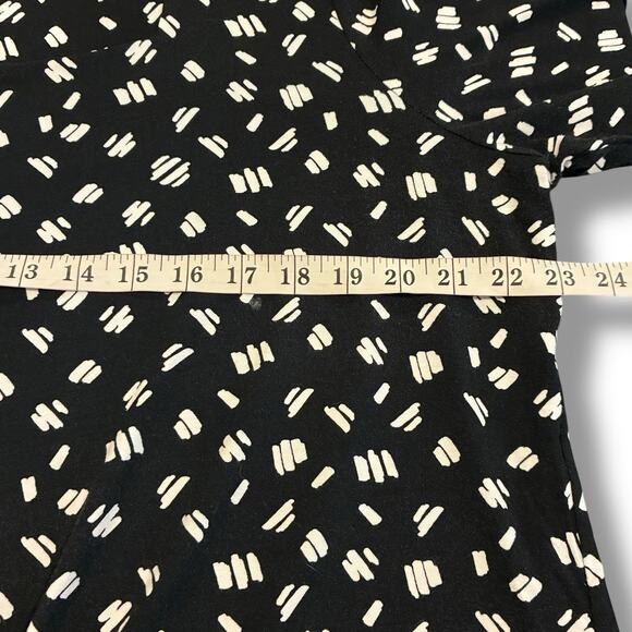 Chico's Top Women's Sz 3 (XL) Square Neck White Dash Print Soft Rayon 3/4 Sleeve - Picture 5 of 6